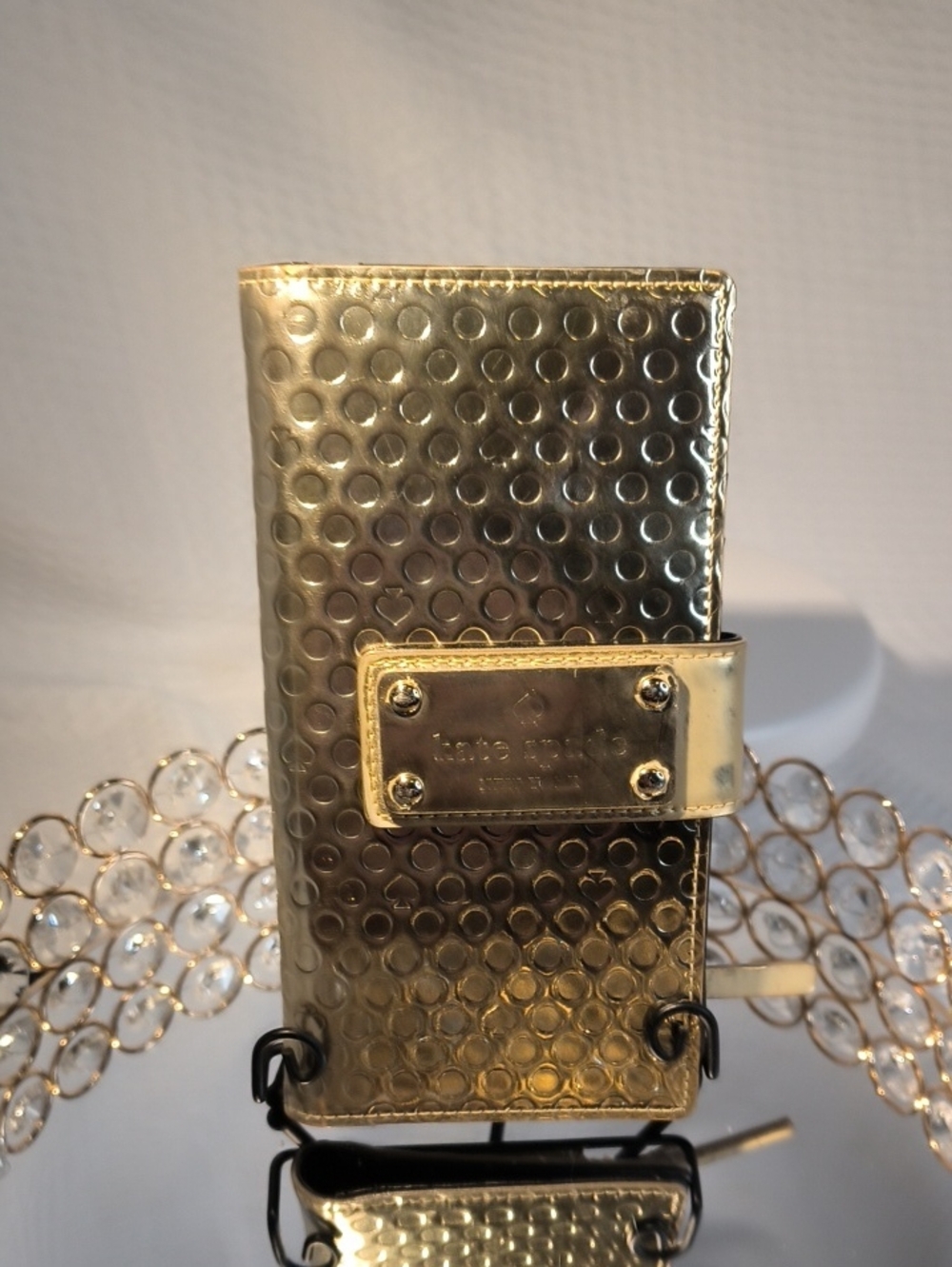 kate spade Metallic Gold Dot-Embossed Wallet